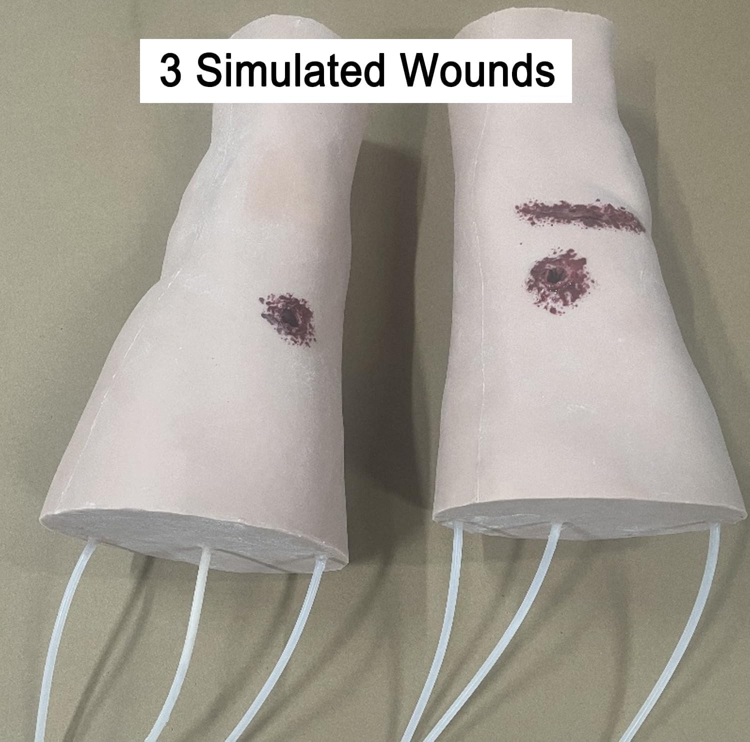 Beinwunde-Simulationsmodell, Wundpackungs-Trainer-Kit for die unteren Extremitäten, wiederverwendbares Knie-Oberschenkel-Trauma-Blutungs-Hämostase-Modell, 3 simulierte Wunden