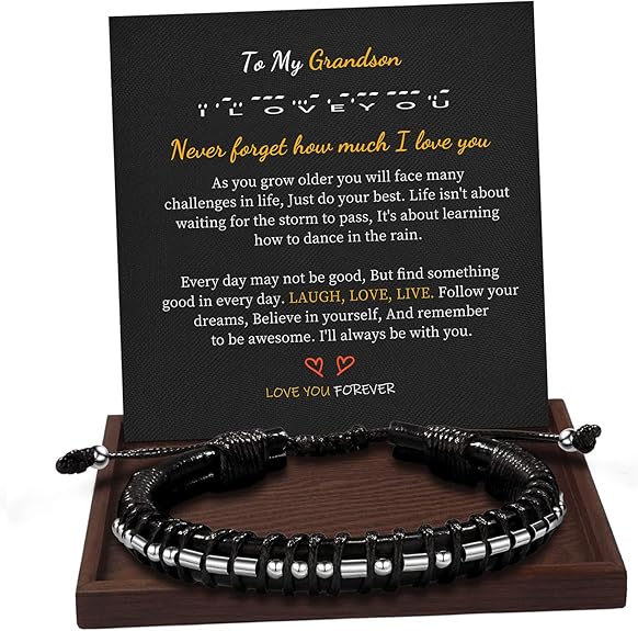 Inspirational Gifts for Men Morse Code Bracelets Mens Bracelets Graduation Gifts for Him Fathers Day Adjustable Leather Bracelet Motivational Birthday Annivesary Jewelry Stocking Stuffers for Men