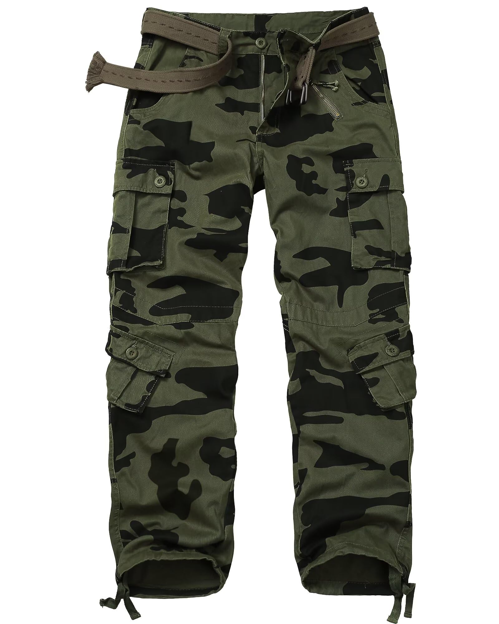 Vatinnt Men's F Camo Cargo Trousers Combat Camo Trousers 3357 32