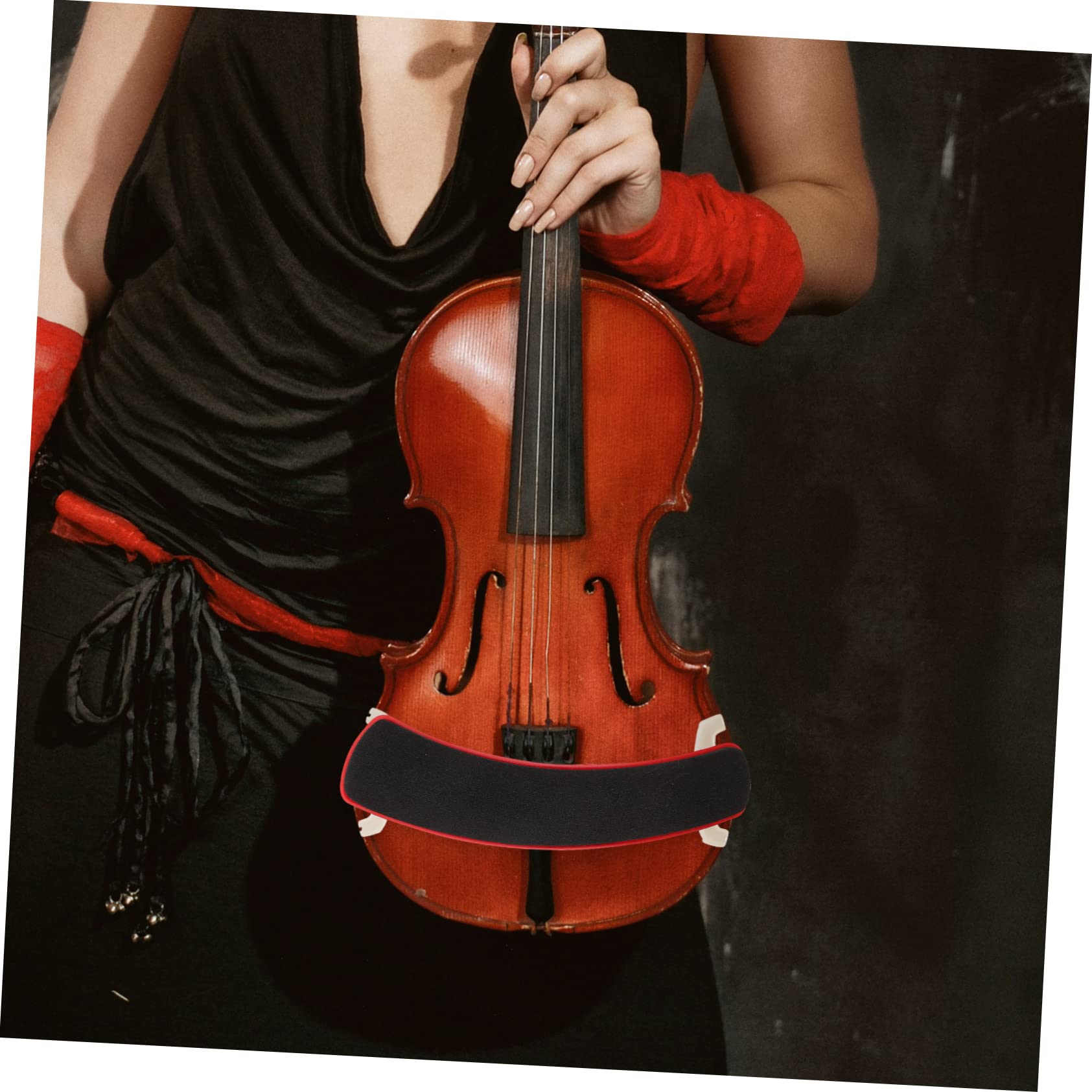 HANABASS 1Pc Portable Violin Shoulder Rest Fine Material Rubber Shoulder Pad for Violins Durable and Easy to Carry for Home Classroom and Stage Performances