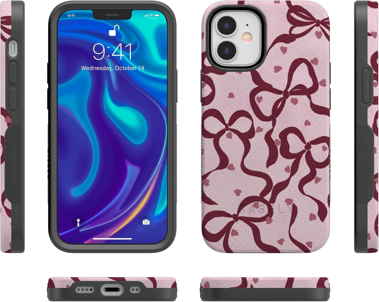 Casely iPhone 12 Mini Case | Coquette Crush | Bows | Bold Protective Design | MagSafe Compatible Design - Image 7