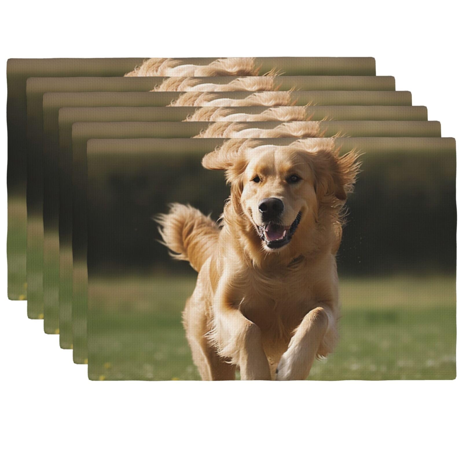 Set de table Golden Retriever facile à nettoyer pour table sans tache