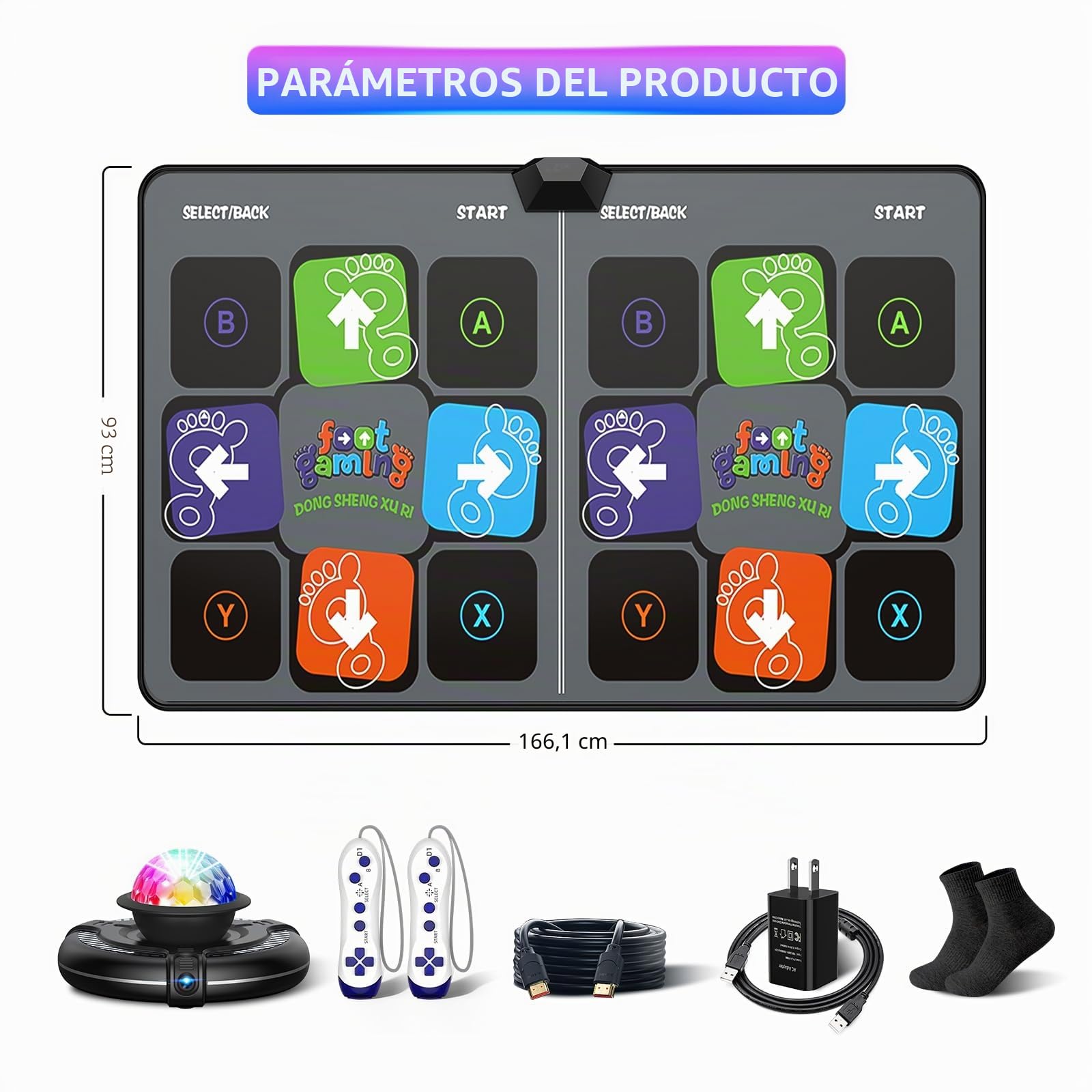 FWFX Alfombrilla de baile electrónica para TV - Almohadilla de baile inalámbrica doble/simple con cámara HD, juegos de baile familiares para niños y adultos, cumpleaños para niños y niñas