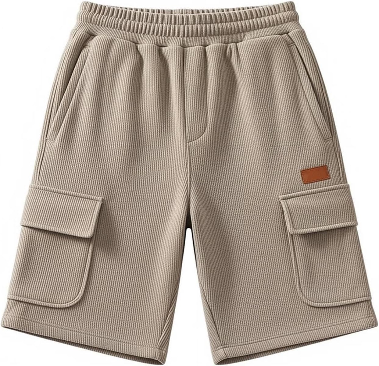 Men's Stretch Cargo Shorts Elastic High Waist Outdoor Work Hiking Athletic Sweat Shorts Loose Clothes with Pockets