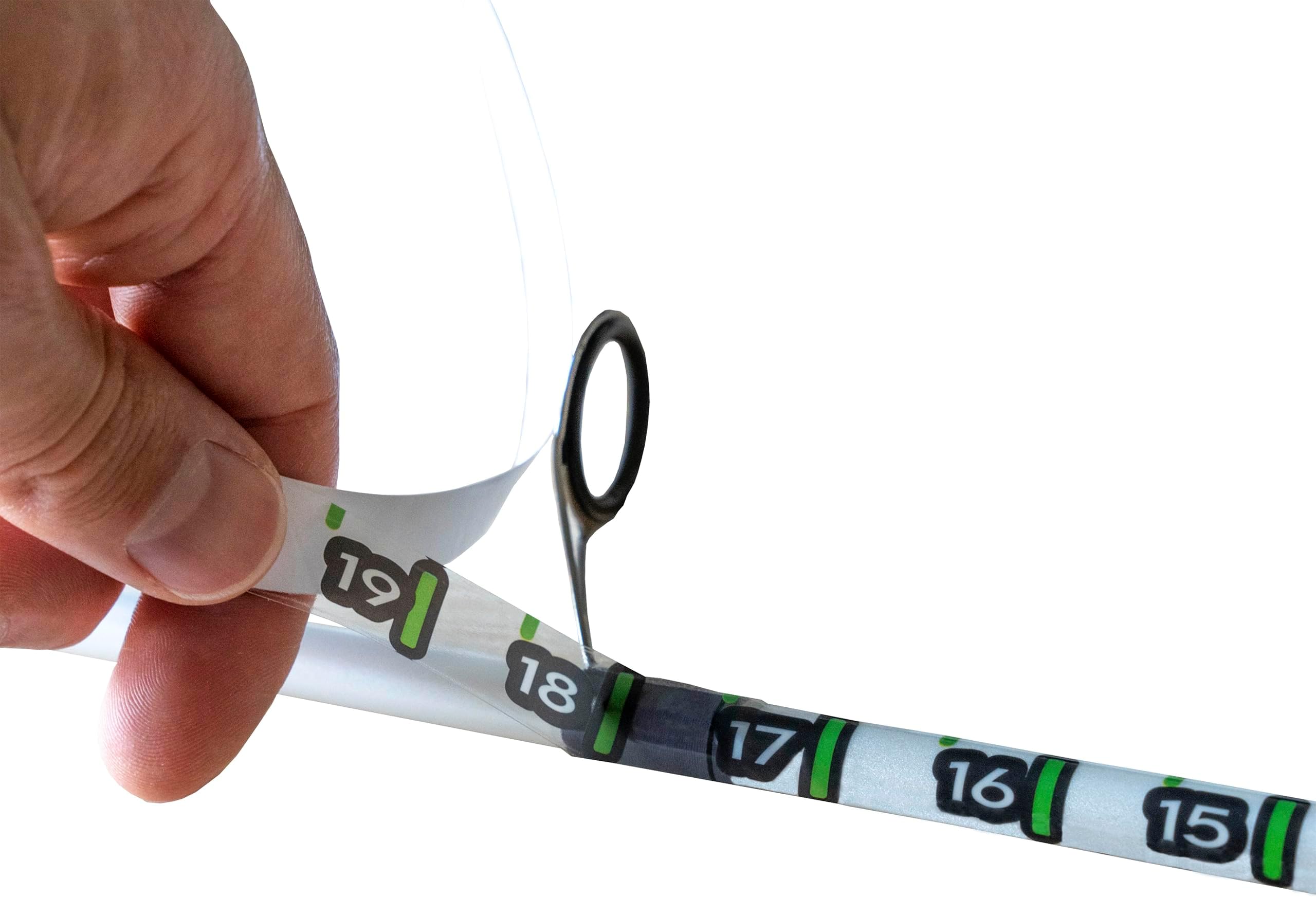 Fishing Pole Measuring Tape Sticker, 24 Inch Ruler Decal to Attach to Fishing Rod (2 Pack)