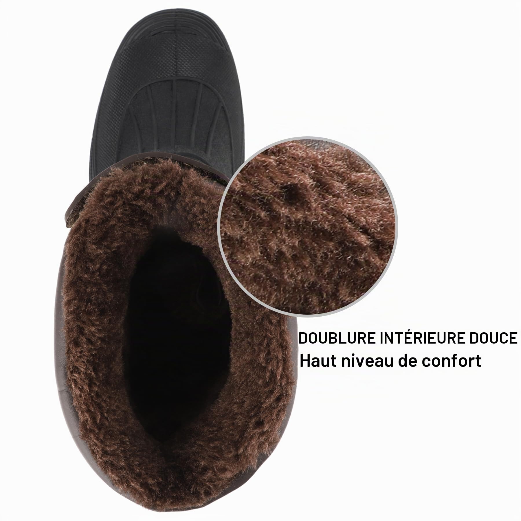 Knixmax Bottes Hiver Homme Chaussures Neige Chaudes Imperméables à Doublure Polaire Semelles Anti-Dérapantes pour Temps Froid et Neige Brun Taille EU45