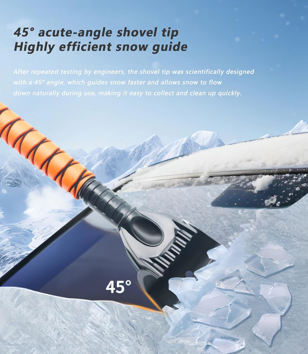 Snow Brush and Ice Scrapers for Car Windshield for Chevrolet S-10 LS, Detachable Pivoting Extendable Car Snow Brush & Ice Scraper Comfortable Foam Grip