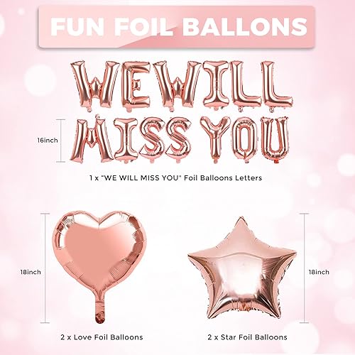 Miniatura 3 de Decoraciones de despedida para fiestas de despedida para compañeros de trabajo We Will Miss You Decoraciones We Will Miss You, pancarta de globo de