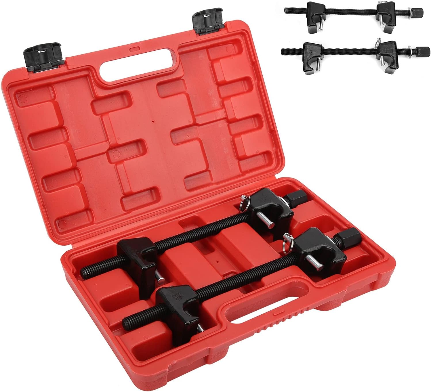Strut Spring Compressor Tool – 60 270mm Removal Range, Forged Hooks & Hardened Screws for Suspension Repair