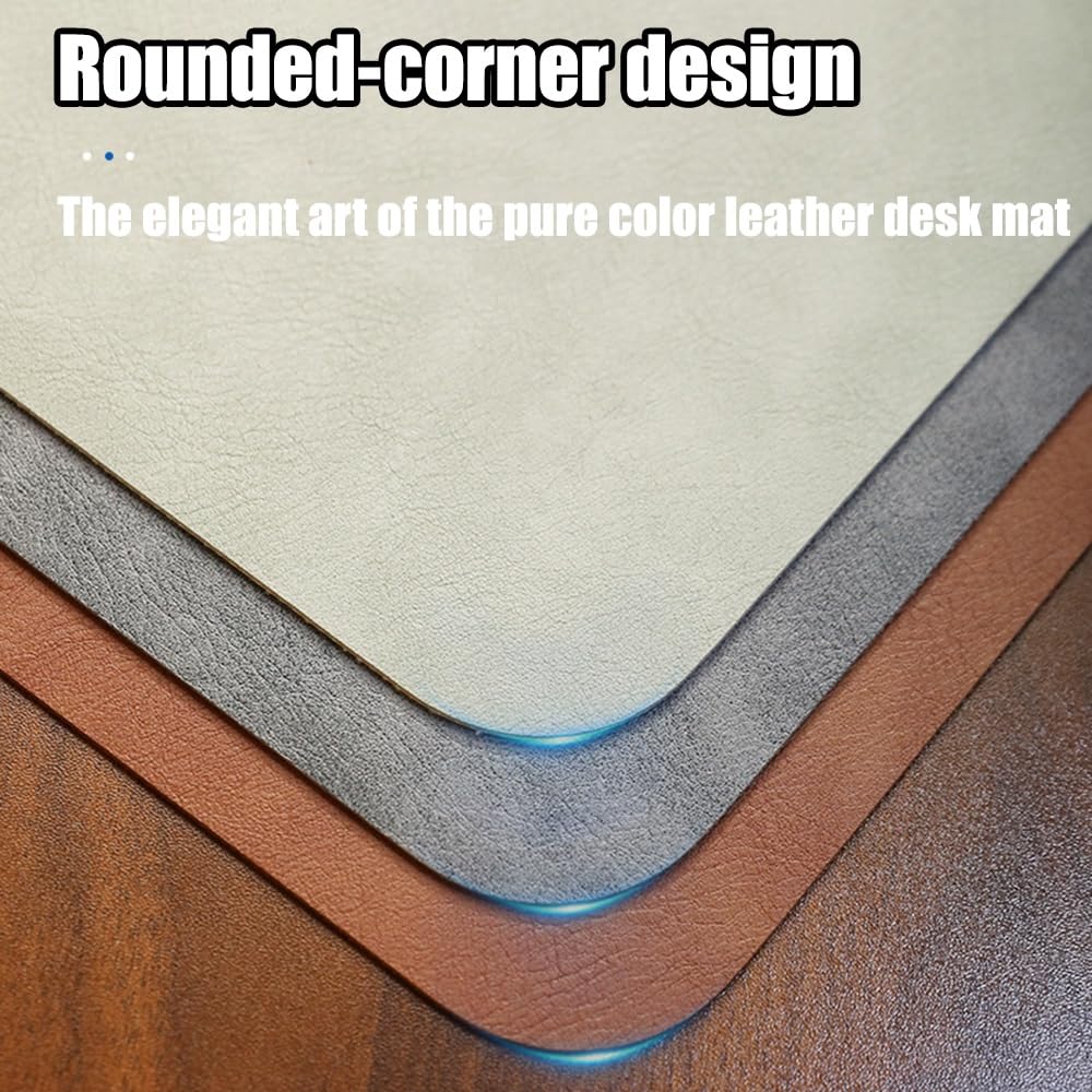 WYWY Sottomano in Pelle, Tappetino per Mouse con Motivo retrò in Pelle di Mucca, antimacchia e Impermeabile su Entrambi i Lati, Adatto per casa e Ufficio(Light Brown,70 * 140cm)