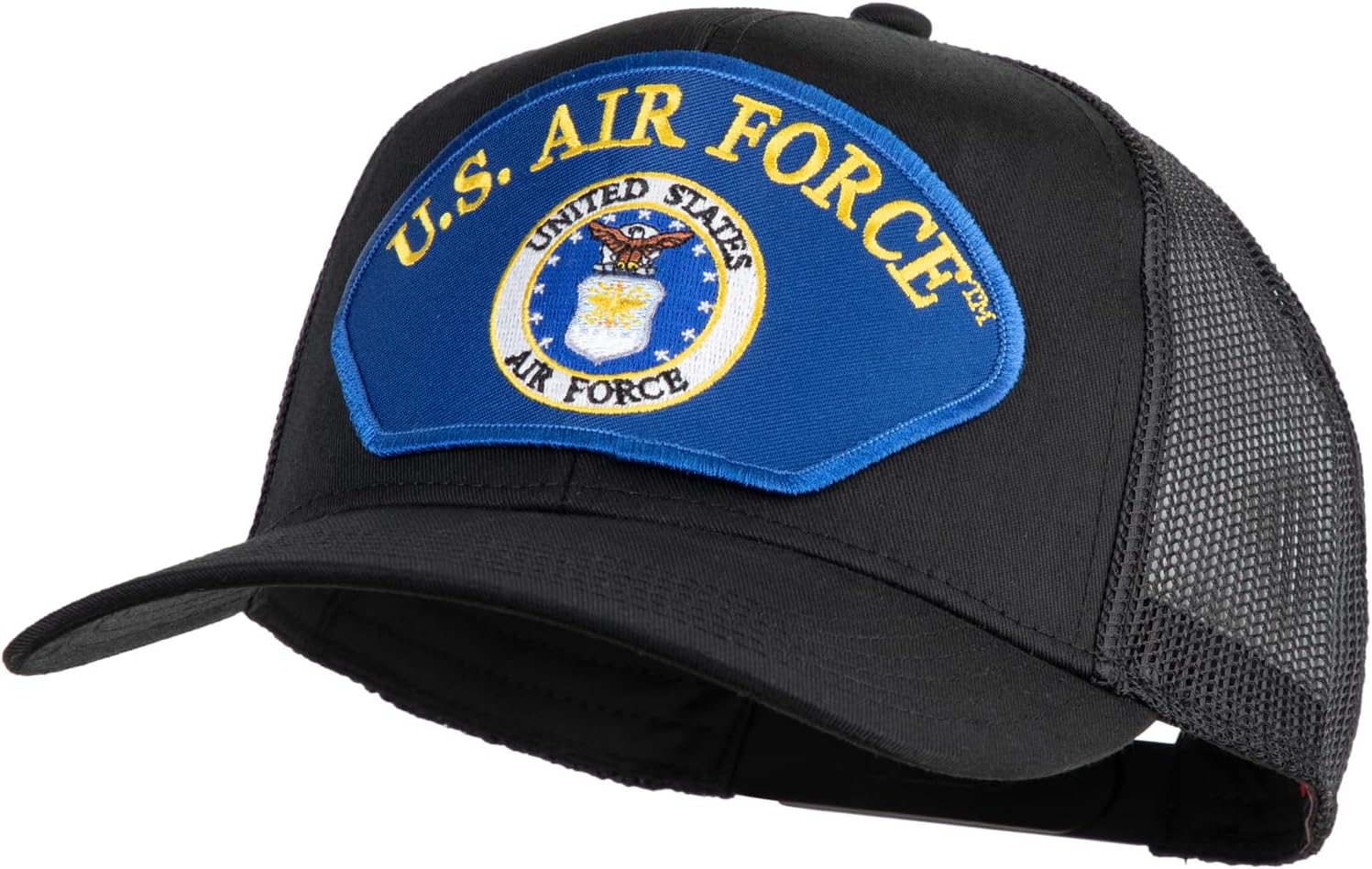 e4Hats.com U.S. Air Force Seal Logo Blue Patched Solid Cotton Twill Mesh Prostyle Cap