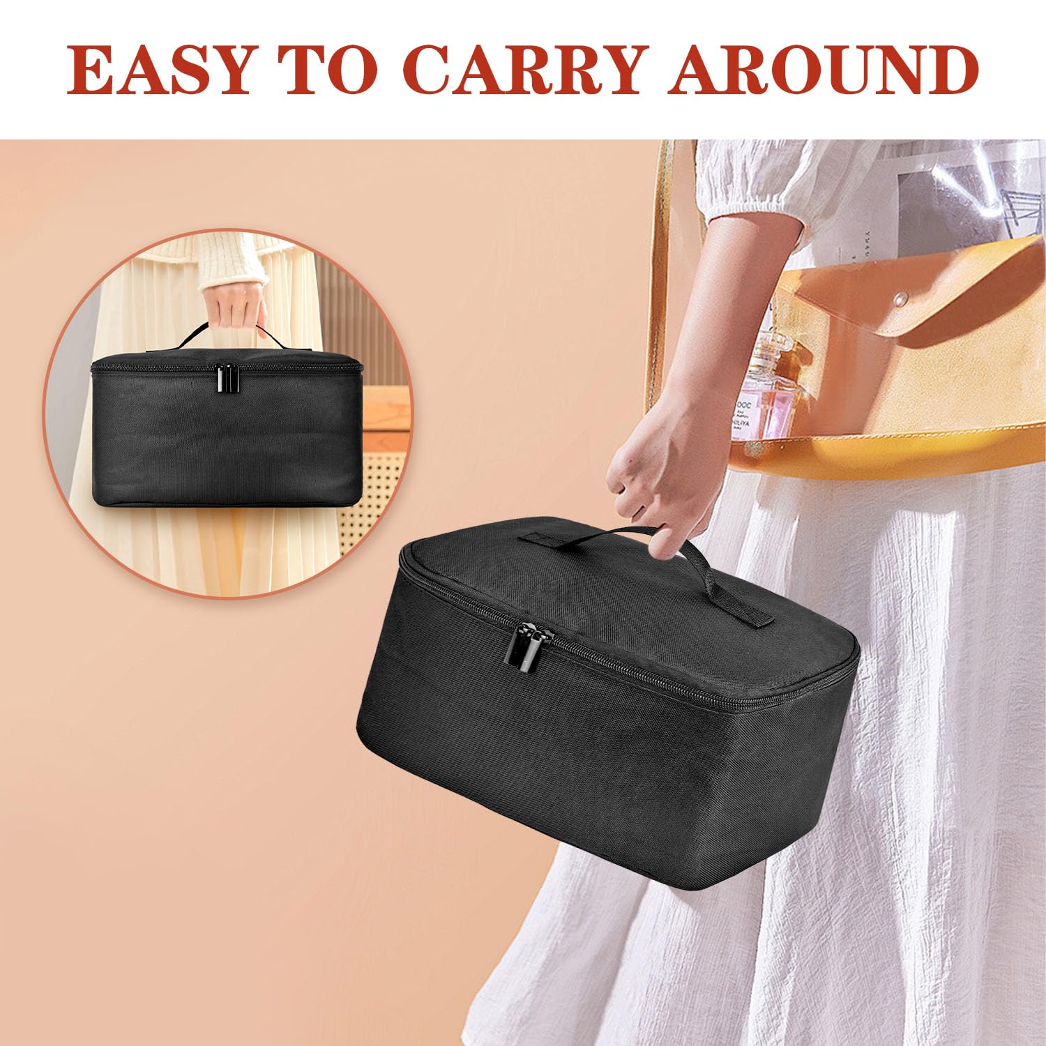 Borsa portatile per ceretta, kit scaldacera, borsa porta attrezzi con separatore e borsa a rete per riporre accessori in cera d'api, estetiste, uso domestico e in viaggio