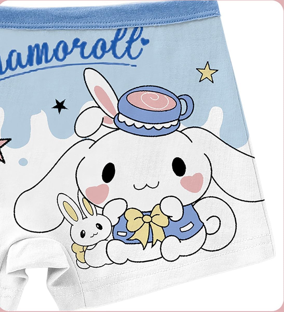 Cotton Strench Underwear 4-Pack Boxer Briefs Girls Kawaii Cartoon Boyshorts Panties