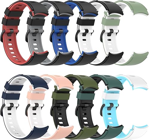 Miniatura 4 de GANYUU Correa de reloj inteligente oficial sin huecos de 0.787in para Samsung Galaxy Watch 4 Classic 46 1.654inWatch4 44 1.575in (color  2, tamaño