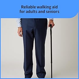 Medline Aluminum Offset Walking Cane for Seniors & Adults is Portable and Lightweight for Balance, Knee Injuries, Mobility & Leg Surgery Recovery