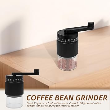 Manual Coffee Grinder, Adjustable Coarse to Fine, Portable Hand Crank Coffee Bean Mill with 35 Adjustable Settings for Espresso French Office Home Camping(black)
