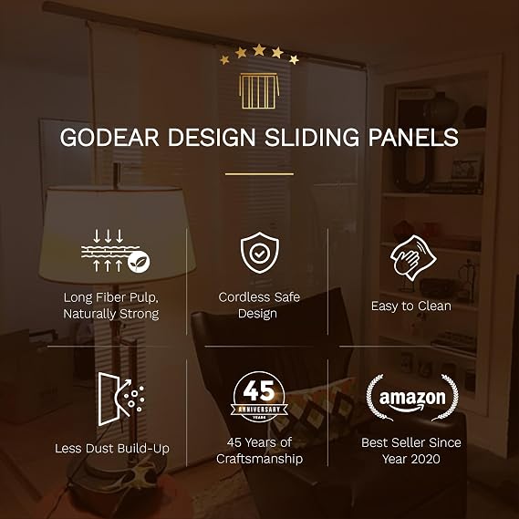 GoDear Design Panel Blinds Dual-Sided White 45.8-86 x 96, Bishop