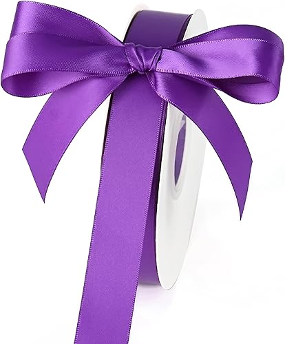 Miniatura 17 de MAYREEL Cinta de satén marfil de 7/8 pulgadas, color crema claro, doble cara para envolver regalos, manualidades, lazos para el cabello, ramos