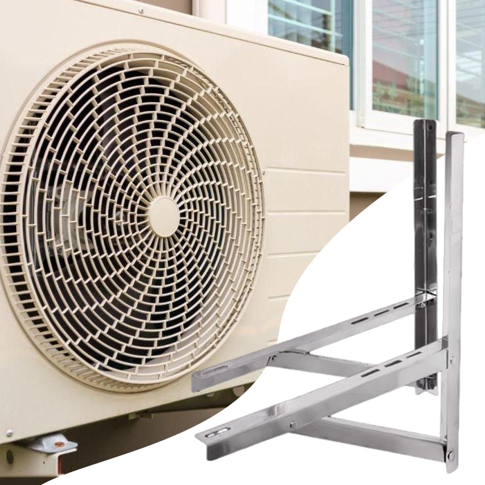 Soporte para Aire Acondicionado Montaje mural de acero inoxidable para aire | Soporte resistente mini split sin conductos Para Compresor Exterior Unidad Exterior Condensador