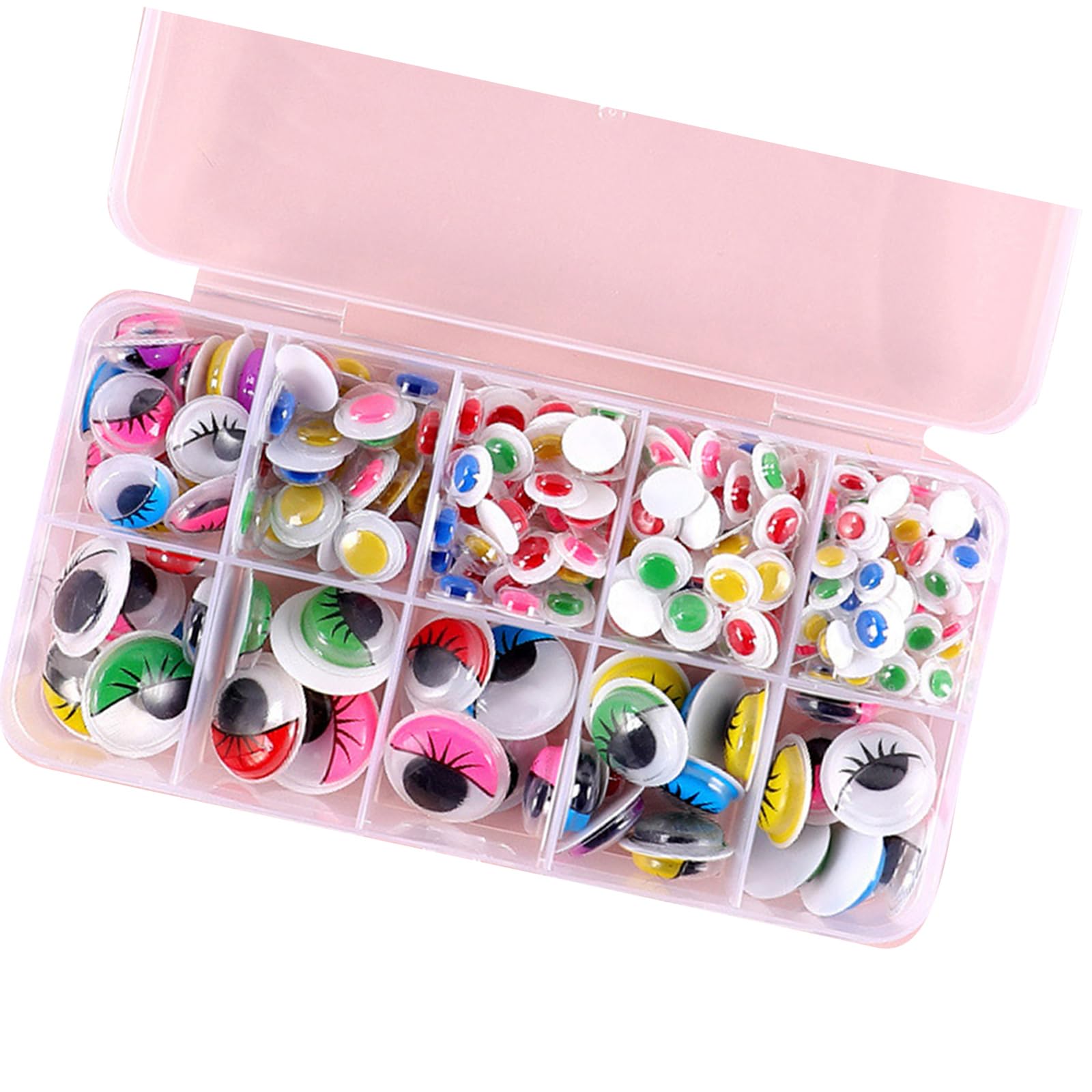 260/350 / 750 / 1380Pcs Wiggle Eyes Adhesive Craft Eyes Sticker for Scrapbooking Crochet Doll Art Craft Toy Accessories Wiggle Adhesive for Crochet Animals