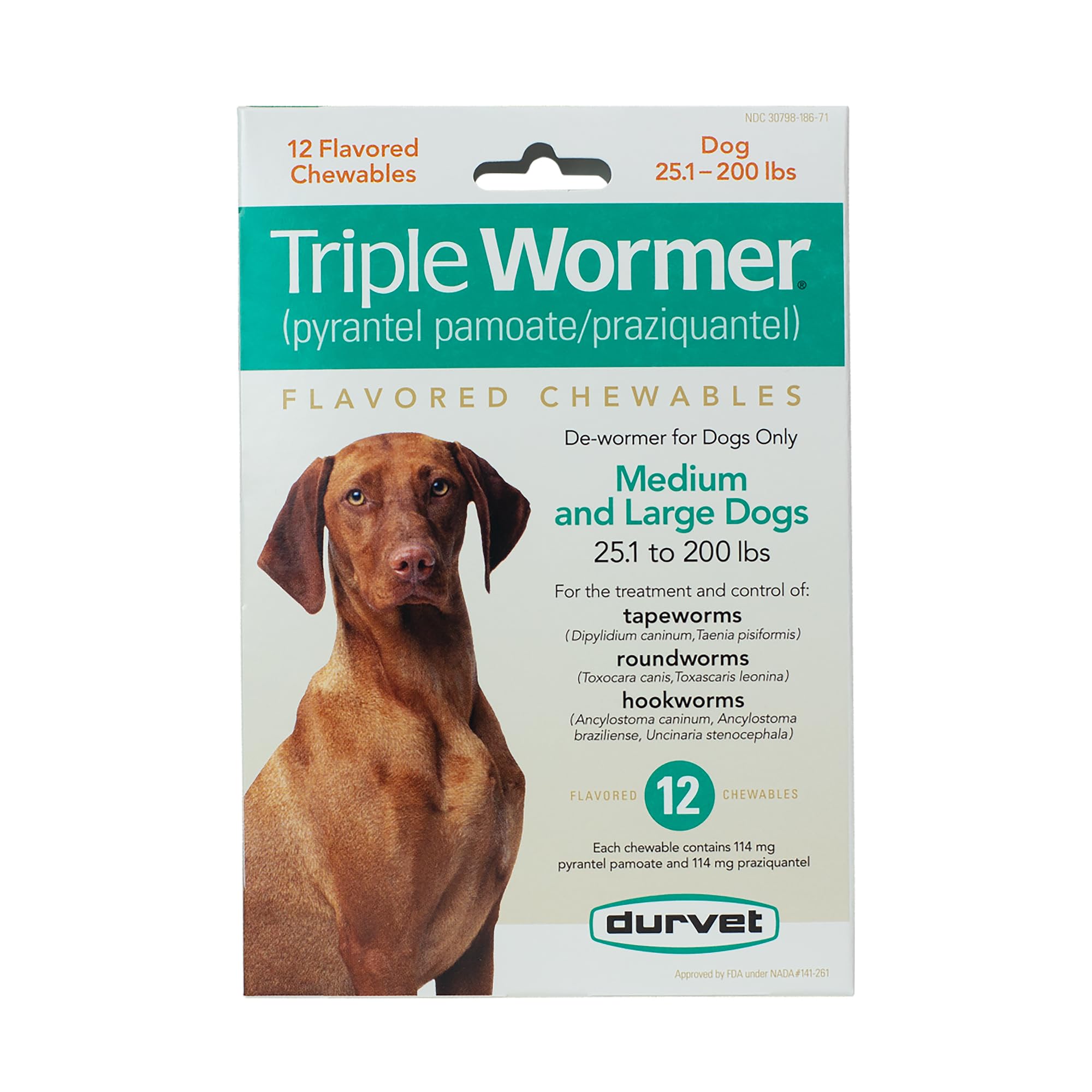 Durvet Triple Wormer for Medium and Large Dogs