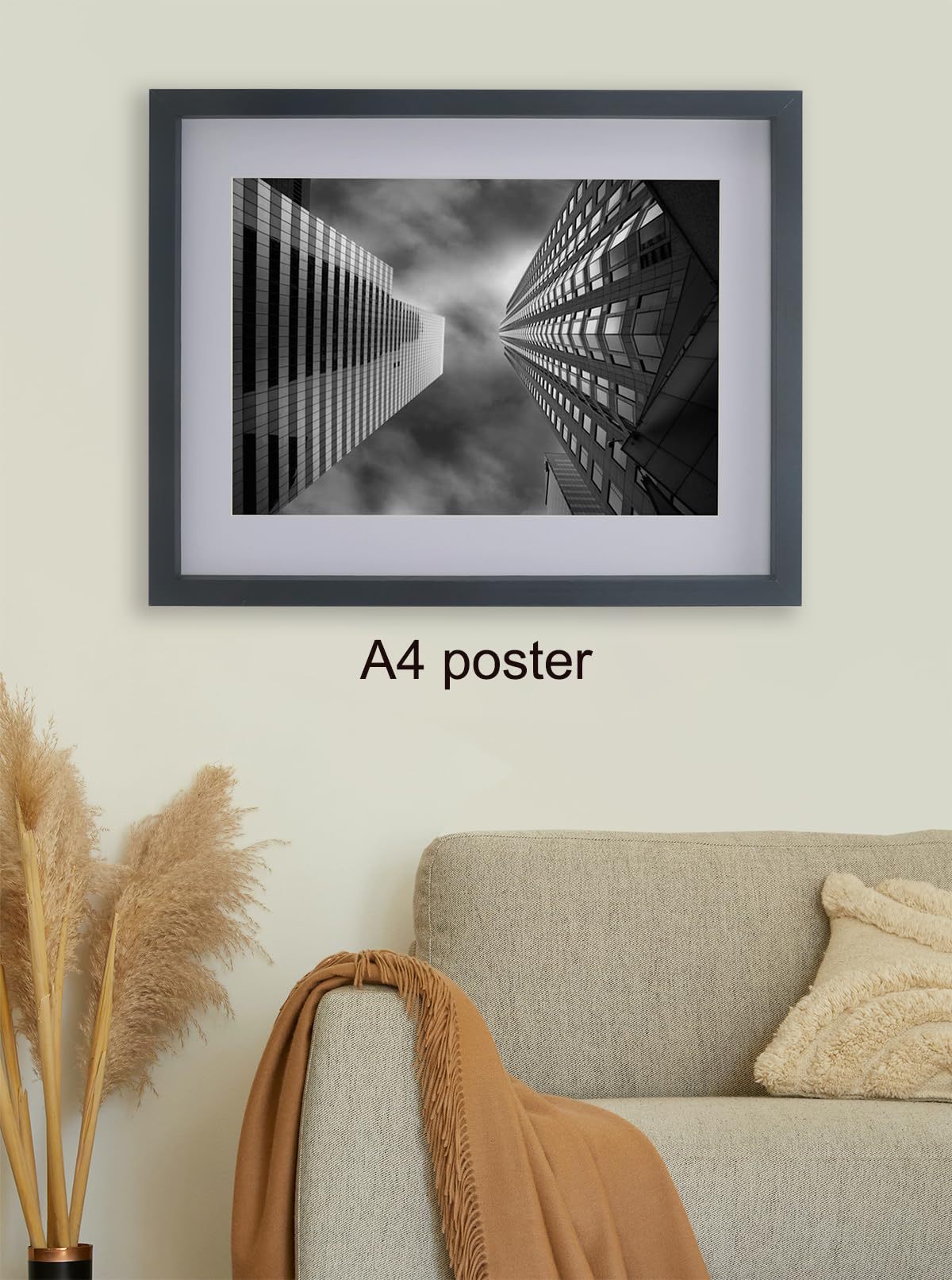 SESEAT Cornice Portafoto 14 X 21,5 Cm, Colore Nero, In MDF, Per Tavolo O Parete, Orientamento Verticale/Orizzontale