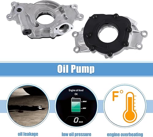 Miniatura 3 de X AUTOHAUX Bomba de aceite con tapa de distribución Kit No.12586665 Reemplazo para Chevrolet Silverado 1500 para GMC Sierra 1500 Junta de bomba de