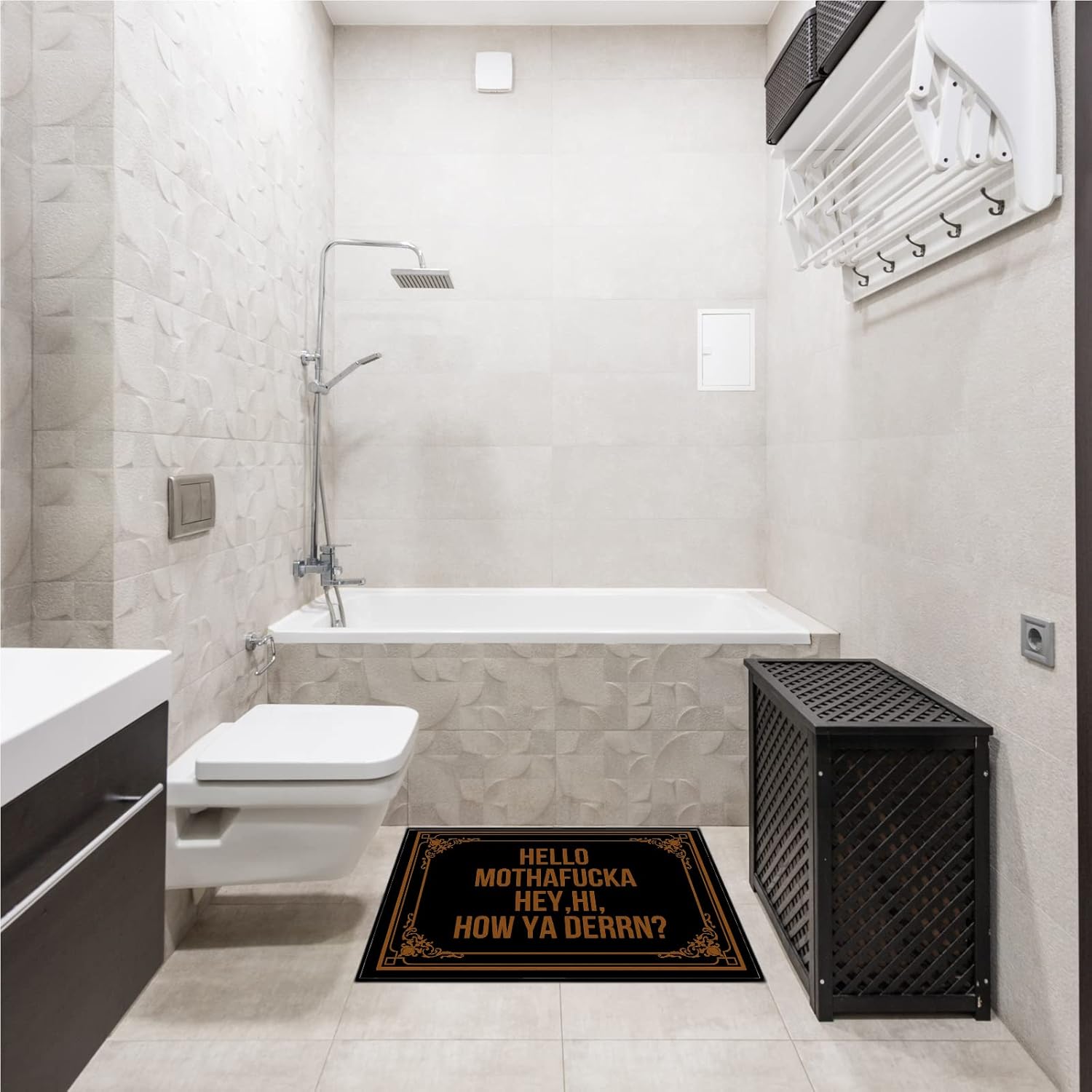 Hello Mothafucka Hey，Hi，How Ya Derrn Summer Welcome Door Mat Doormat, Hello Fall Doormat Outdoor Entrance Home Housewarming Gifts Fall Indoor Outdoor Door Mat 30"x18"