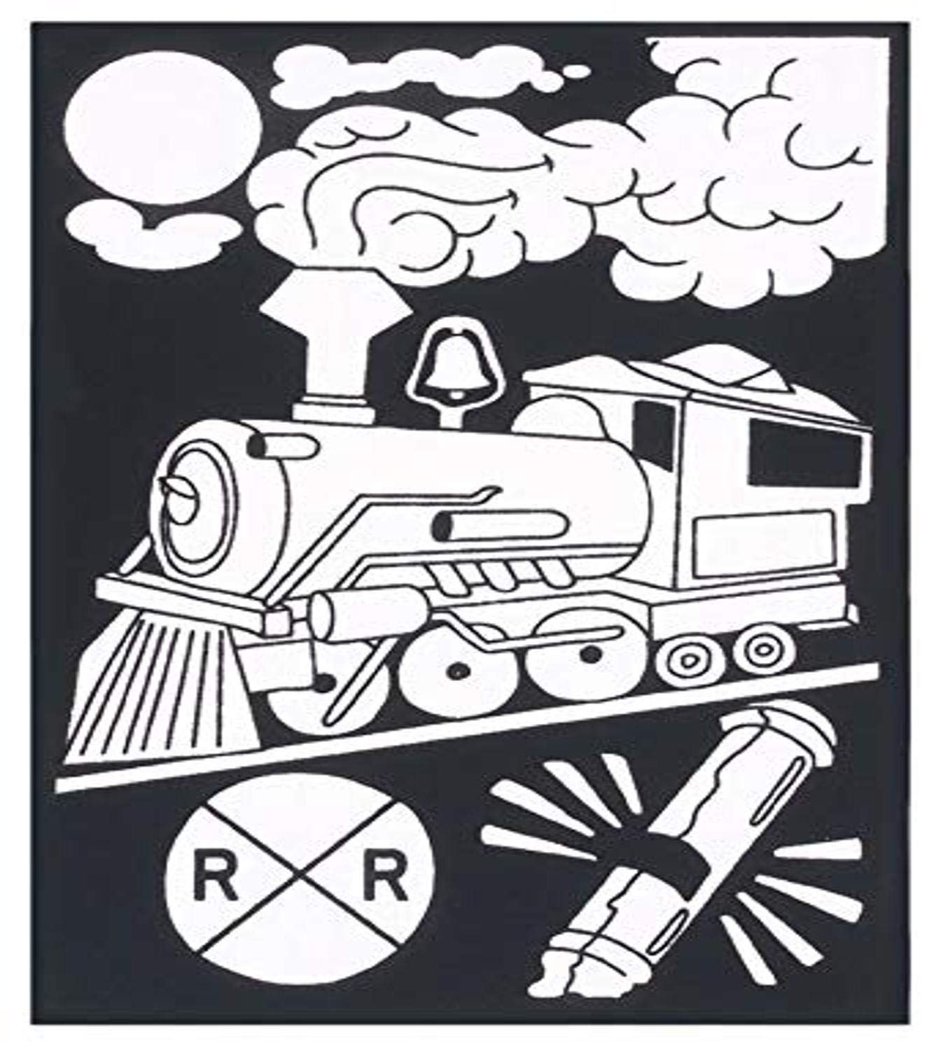 Velvet Color-In Poster with Markers - Train - 6 x 9 inches