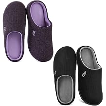 VeraCosy Slippers Set - Women's Two-tone Slipper Size 9-10, Purple - Two-tone SlipperSize 11-1,2 Black Grey