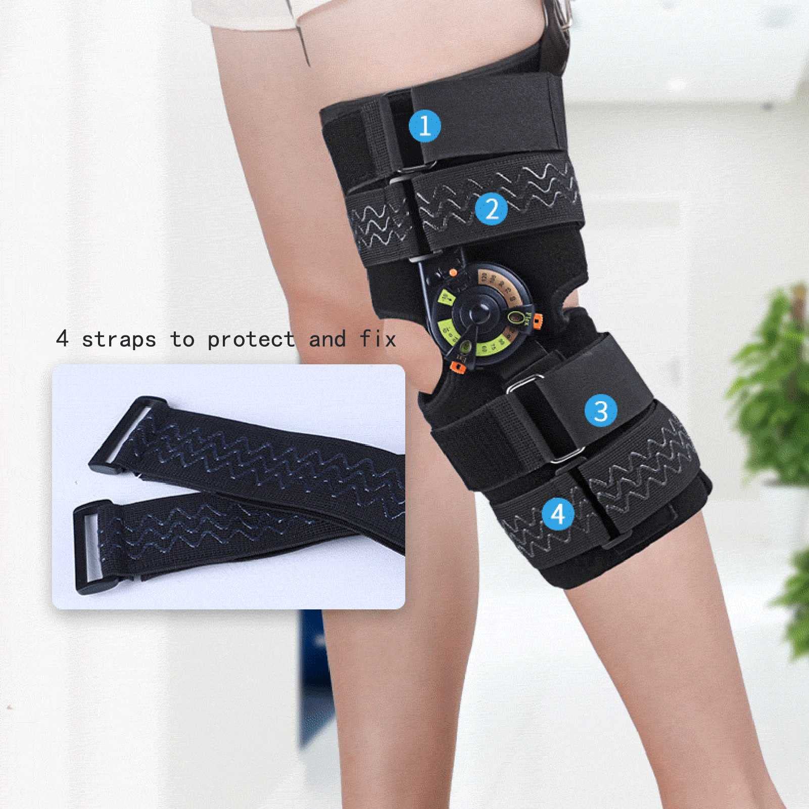 Rodillera de fijación de Rodilla, Rodillera de rehabilitación para Fractura de Rodilla, ligamento de menisco, Esfera Ajustable y extraíble para Asistencia en la Vida Diaria
