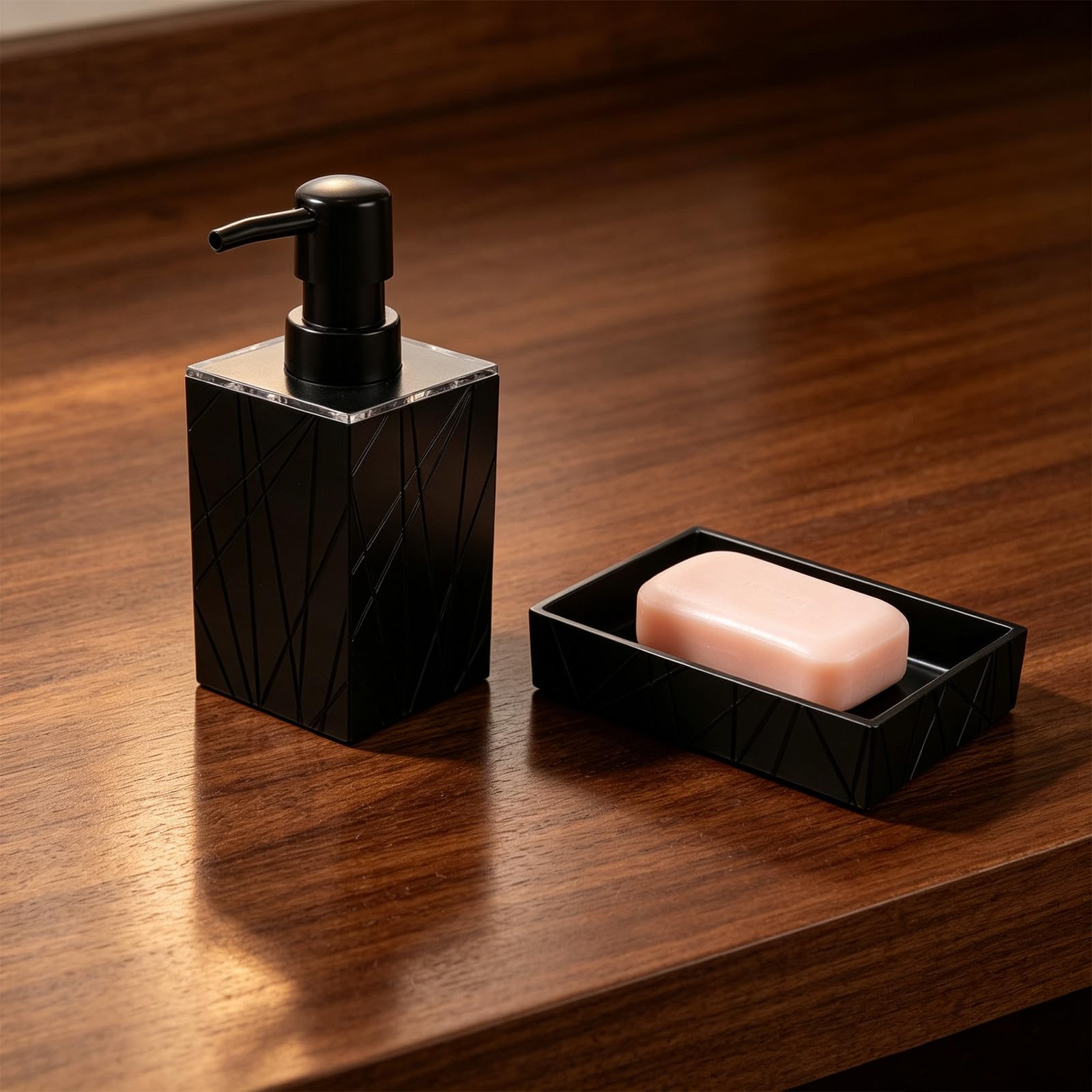 TOYANDONA 1 Juego de Accesorios de baño con Estampado geométrico Grabado