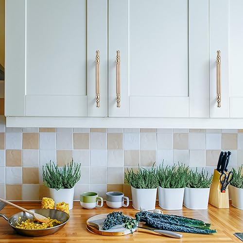 Miniatura 2 de Asidrama Paquete de 10 manijas de gabinete de cocina doradas moleteadas de 3.75 pulgadas (3.780 in), tiradores de gabinete, accesorios de gabinete