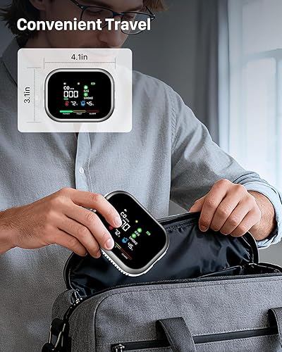 Miniatura 6 de Detector de monóxido de carbono enchufable 6 en 1 alarma de gas natural y humo con base magnética y batería de reserva - Detectores portátiles de