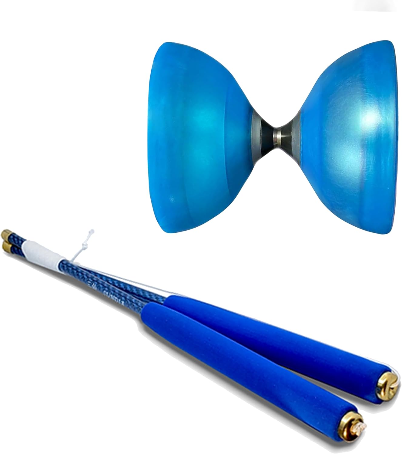 Sundia Combo l Magforce Series Diabolo (Blue) + Carbon Diabolo Sticks (Blue) - Professional Diabolo Set, High Performance for All Tricks and Levels - Beginners to Pros, Juggling Chinese Yoyo Set