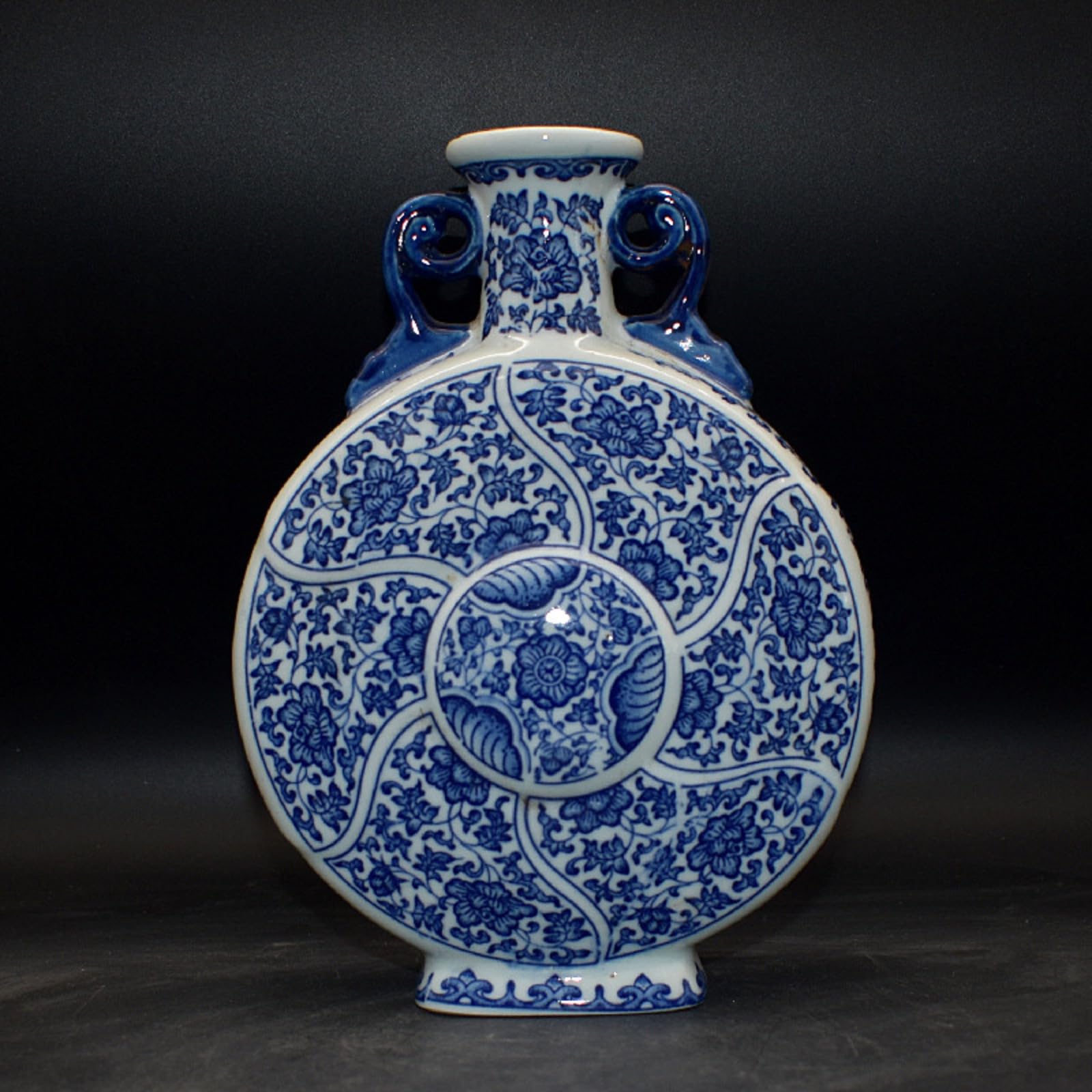 Vase en porcelaine bleu et blanc Qing 19.5 cm vase antique décoration
