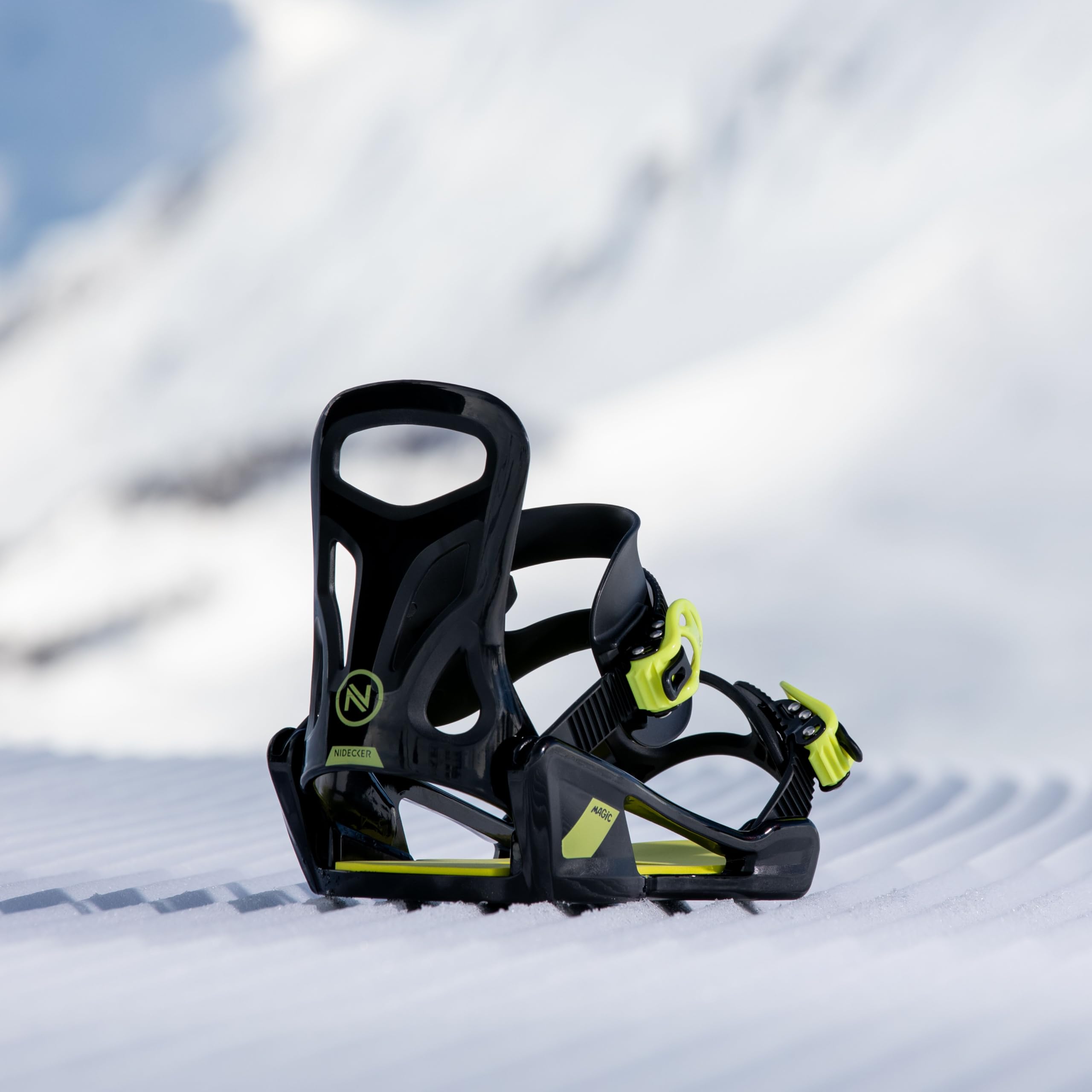 Nidecker Magic Fixations de Snowboard Scamp - Fixations Soft-Flex pour Jeunes avec ajustements sans Outil