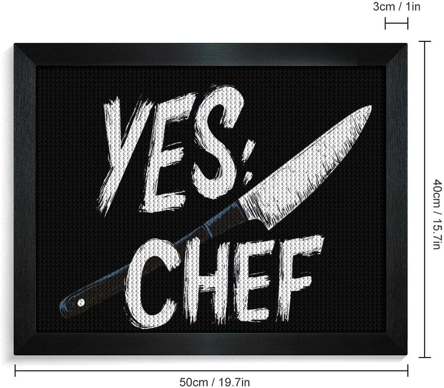 Yes Chef Printed Diamond 5D Painting Kit 16x20in DIY Full Drill Craft with Tools for Home Wall Decor Gift Blackwood 50 * 40cm