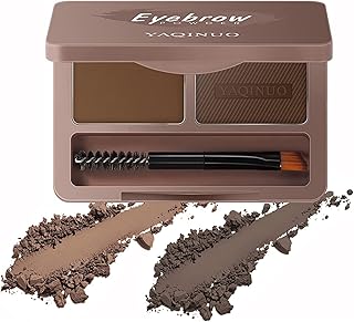 Eyebrow Powder,2in1 Eyebrow Powder Kit,Eyebrow Palette,Eyebrow Pencil Eyebrow Pomade, Medium Brown &DarkBrown,Eyebrow Dye,Eye Brown Tint Kit,Root Touch Up, Face Contour Hairline Powder