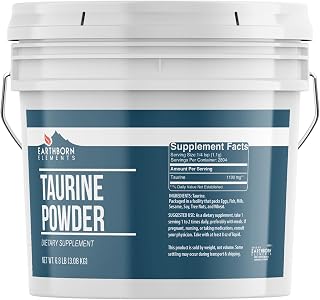 Earthborn Elements Taurine Powder 1 Gallon Bucket, Dietary Supplement, No Additives