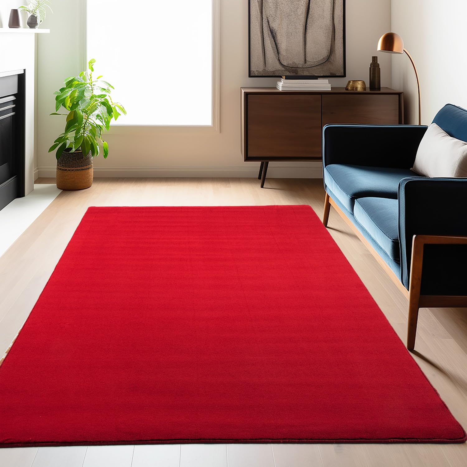 Carpetsale24 Waschbarer Teppich Kurzflor Modern Einfarbig Weich rutschfest Maschinenwaschbar Pflegeleicht für Wohnzimmer Schlafzimmer Flur Esszimmer