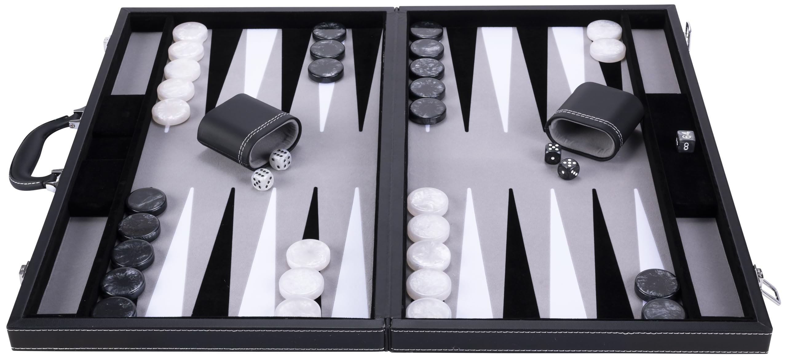 Engelhart - 250537 - Backgammon di Lusso 21 Pollici (54 cm) – Gioco Elegante in Similpelle con Interno in Feltro – Materiali di Alta Qualità