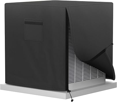 Central Air Conditioner Cover for Outside Units, AC Covers for Outside,Waterproof & Windproof Outdoor AC Units Cover, Black 30x30x32