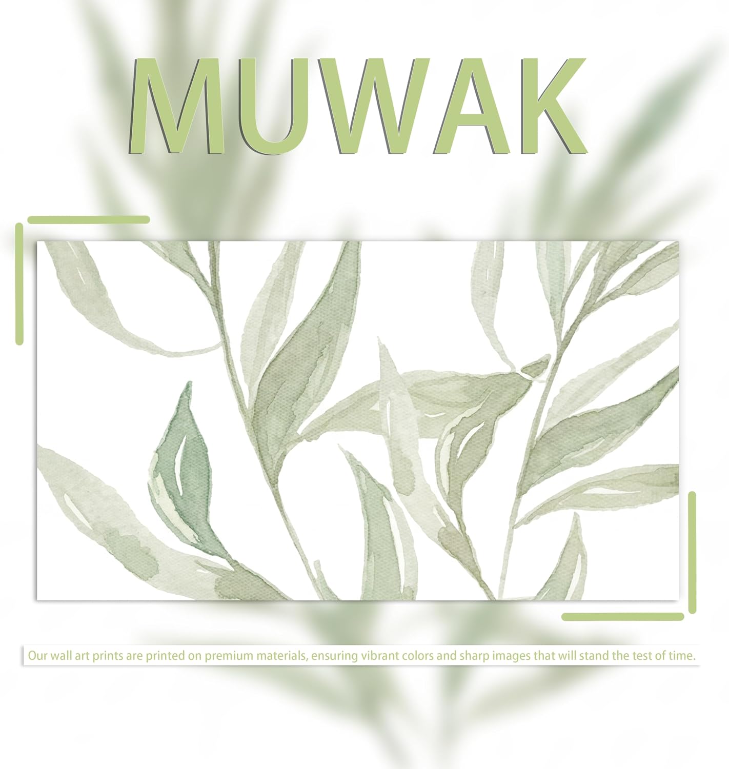 Sage Green Wall Art Set 9, Modern Watercolor Botanical Poster Prints, Unframed Eucalyptus Leaf and Minimalist Floral Picture Wall Decor for Bedroom, Bathroom and Office, 8x10 inch
