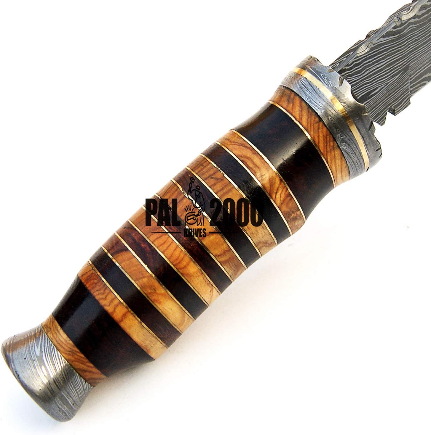 PAL 2000 KNIVES Custom Handmade Damascus Steel 14.4 Inches Kukri Knife - Perfect Grip Wood Handle with Sheath 9372