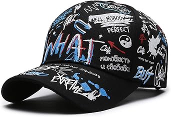 Graffiti Letter Print Hard Top Baseball Cap Personalized Hip Hop Sun Hat