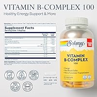 Vista 2 de SOLARAY Vitamin B Complex 100 mg, Healthy Energy Supplement, Red Blood Cell Formation, Nerve & Immune Support, Super B Complex Vitamins, Folic Acid