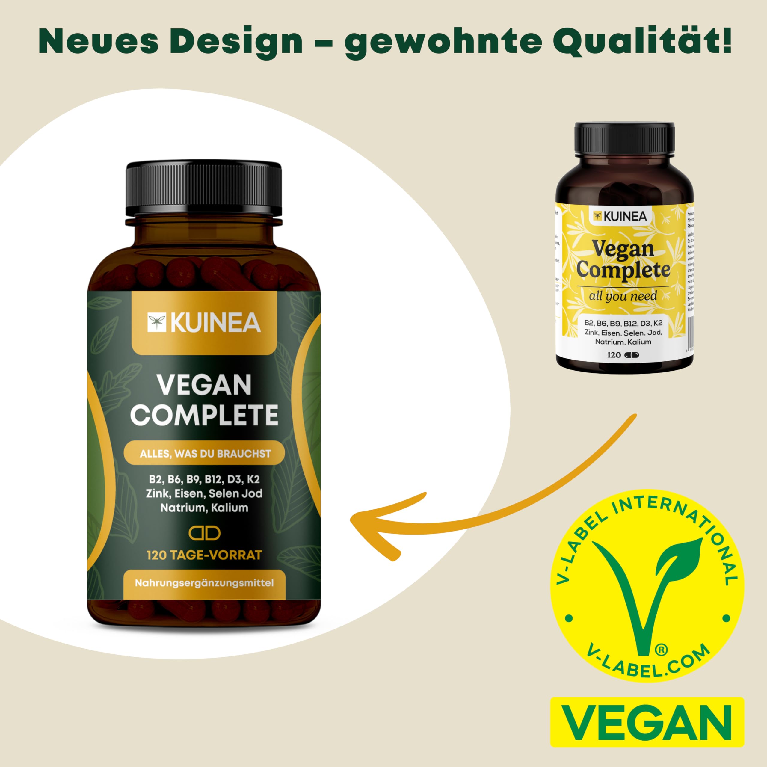 2x 120 Kapseln Vegan Complex - All in one Vitamine I 8-MONATS-VORRAT I Vitamin B12 Vegan+D3+K2+B2+B9+B6 + Zink + Eisen + Selen + Jod + Natrium + Kalium - Supplements