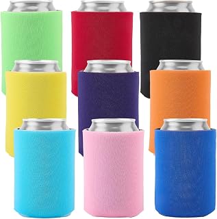 CRASPIRE 9 cores 340 g mangas de lata padrão antiderrapantes capas térmicas de lata de pano macio copo de cerveja suporte de refrigeradores de neoprene para latas de neoprene para garrafa de água e