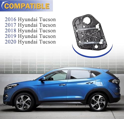 Miniatura 2 de Elevalunas de fábrica OEM sin motor para Hyundai Tucson 2016-2020 delantero izquierdo Lado del conductor 82471-D3011 82471-D3010